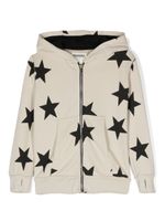 Nununu hoodie zippé à étoiles imprimées - Gris