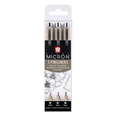 Sakura pigma micron etui 3 fineliners zwart 02-04-08