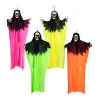 Boland spoken neon - 4x stuks - mix kleur - L90 cm - skelet - halloween - uv blacklight - decoratie