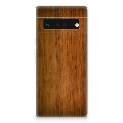 Google Pixel 6 Pro | Bumper Hoesje | Donker Hout