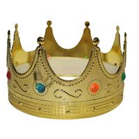 Luxe gouden koningskroon - voor volwassenen - thumbnail