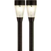 2x Buiten/tuin LED zwarte stekers Jive solar verlichting 32 cm