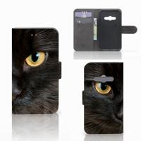 Samsung Galaxy Xcover 3 | Xcover 3 VE | Telefoonhoesje | Met pasjeshouder | Zwarte Kat