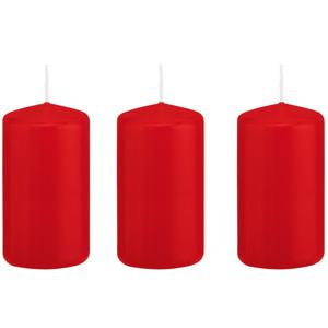 Cilinderkaars/stompkaars - 6x stuks - rood - 6 x 12 cm - 40 branduren