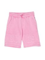 Gcds Kids short de sport à patch logo - Rose