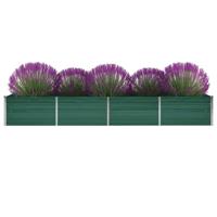 VidaXL Plantenbak verhoogd 320x80x45 cm gegalvaniseerd staal groen