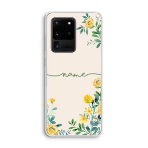 Gele bloemen: Samsung Galaxy S20 Ultra Transparant Hoesje