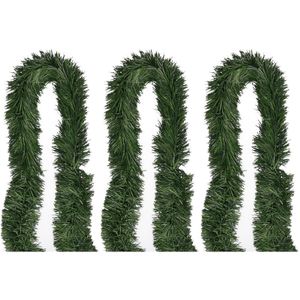 3x Groene kerstslingers 5 m