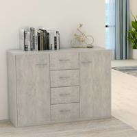 Dressoir 88x30x65 cm bewerkt hout betongrijs