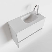 Toiletmeubel Mondiaz Ada | 60 cm | Meubelkleur Talc | Lex wastafel Talc Rechts | 1 kraangat