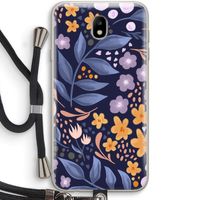 Flowers with blue leaves: Samsung Galaxy J7 (2017) Transparant Hoesje met koord