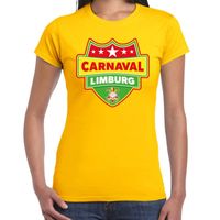 Carnaval verkleed t-shirt Limburg geel voor dames - thumbnail