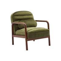 sweeek - Scandinavische fauteuil in met walnoot gebeitst heveahout en