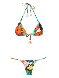 Amir Slama bikini dos-nu à fleurs - Multicolore