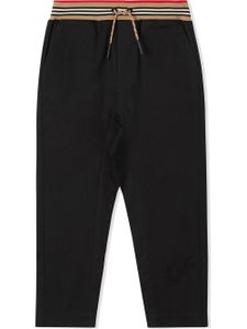 Burberry Kids pantalon de jogging à rayures - Noir