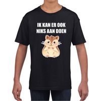 Ik kan er ook niks aan doen hamsteren t-shirt zwart voor kindere