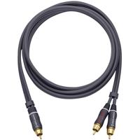 Oehlbach 23702 Cinch Audio Y-kabel [2x Cinch-stekker - 1x Cinch-stekker] 2.00 m Antraciet Vergulde steekcontacten