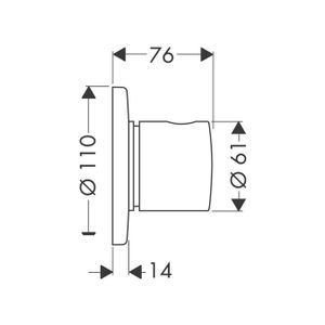 hansgrohe inbouwmengkraan afbouwdeel Ecostat S, chroom