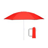 Strand Parasol Vibe - D160 cm - rood - opvouwbaar - verstelbare hoogte - met opbergtas