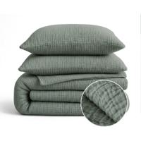 1+1 Gratis Wasbaar Lazy Dekbed Zonder Overtrek - Zonder Overtrek - Katoen Mousseline - Groen - Dekbed-Discounter.nl