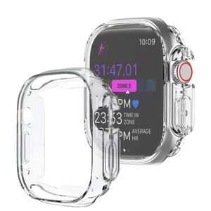 Basey Apple Watch Ultra (49 mm) Hoesje Siliconen Hoes Case Cover -Transparant