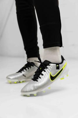 Nike Tiempo Legend 10 Academy FG/MG Voetbalschoenen Senior Grijs - Maat 40.5 - Kleur: GeelGrijs | Soccerfanshop