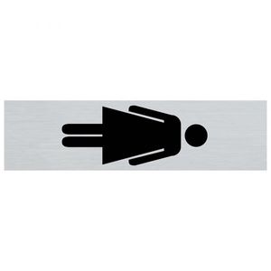Bord Alulook Dames symbool staand - 165x44 mm zelfklevend.