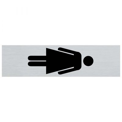 Bord Alulook Dames symbool staand - 165x44 mm zelfklevend.