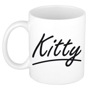 Naam cadeau mok / beker Kitty met sierlijke letters 300 ml