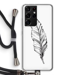 Pluim: Samsung Galaxy S21 Ultra Transparant Hoesje met koord