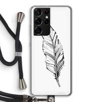 Pluim: Samsung Galaxy S21 Ultra Transparant Hoesje met koord