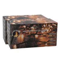 2x kerstverlichting - 120 lampjes - warm-wit - met vlam - 900 cm