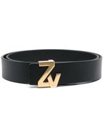 Zadig&Voltaire ceinture en cuir à plaque logo - Noir