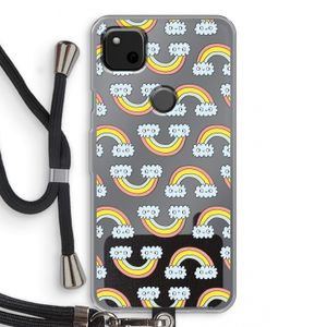 Regenboog: Pixel 4a Transparant Hoesje met koord