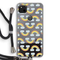Regenboog: Pixel 4a Transparant Hoesje met koord