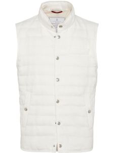 Brunello Cucinelli gilet à design matelassé - Blanc