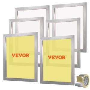 VEVOR Zeefdruk Kit, 6 Stuks Aluminium Zeefdruk Frames, 20" x 24" Zeefdruk Frame met 110 Mesh High Tension Nylon Doek & Afdichtingstape voor T-Shirt DIY Printing