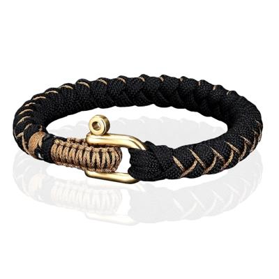 Luxe Survival Stijl Armband - Goud Zwart-20cm