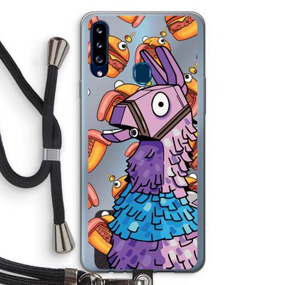 Loot Burger: Samsung Galaxy A20s Transparant Hoesje met koord