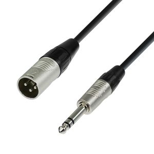 adam hall K4 BMV 0150 audio kabel 1,5 m 6.35mm TRS XLR (3-pin) Zwart, Zilver