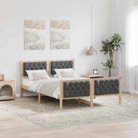 Bedframe Donkergrijs 150 x 200 cm Massief grenenhout