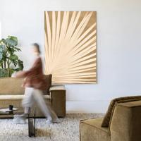 Urban Cotton Wandkleed 'Beleaf' 145 x 190cm in Frame - black