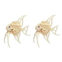 Houten dieren 3D puzzel vis - 2x stuks - Speelgoed bouwpakket - 23 x 18,5 x 0,3 cm - vissen
