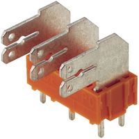 Weidmüller 9511610000 Splitter voor platte connectoren Insteekbreedte: 6.3 mm Insteekdikte: 0.8 mm 90 ° Deels geïsoleerd Oranje, Zilver 100 stuk(s) - thumbnail