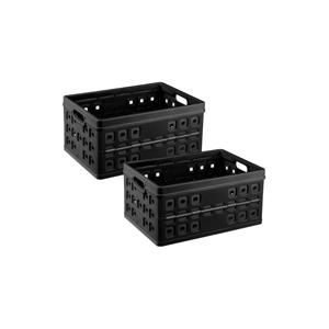 Square vouwkrat 46L zwart - Set van 2