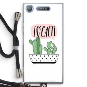 I love cacti: Sony Xperia XZ1 Transparant Hoesje met koord