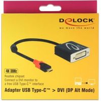 DeLOCK 61213 video kabel adapter 0,2 m USB Type-C DVI Zwart - thumbnail