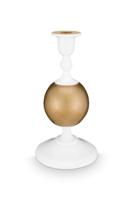 Pip Studio Metalen Kandelaar Bol Small Wit-Goud 24cm