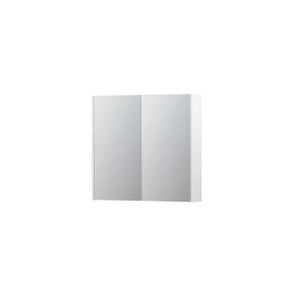 INK SPK2 Spiegelkast - 80x14x74cm - 2 deuren - dubbelzijdige Spiegel - schakelaar en stopcontact - MDF lak wit mat 1105201