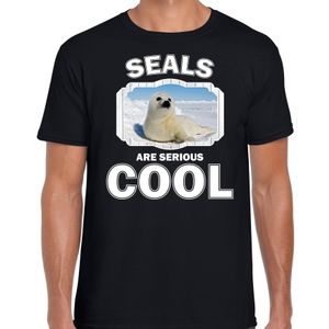 T-shirt seals are serious cool zwart heren - witte zeehonden/ zeehond shirt